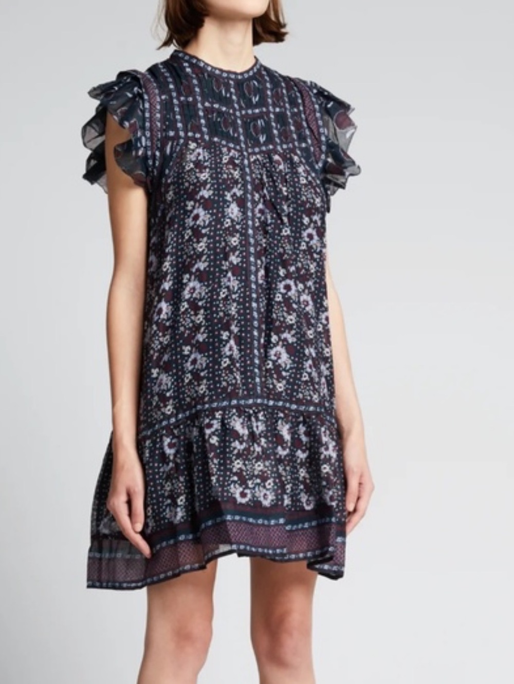 Sea New York Nadine floral print mini dress sz large